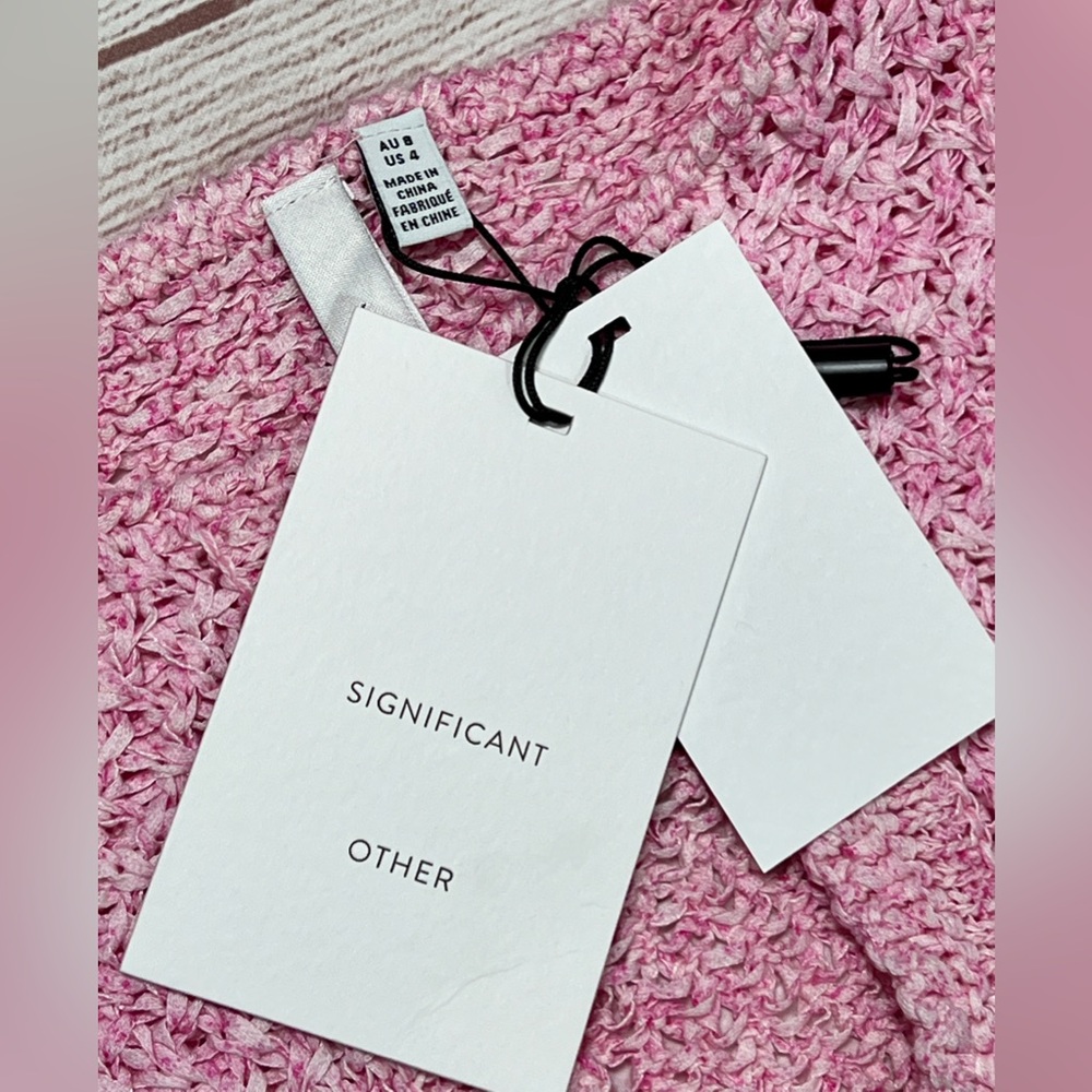 Significant Other NWT Una Mini Dress - Women's AU8 / US4 pink sheer stretch knit - Picture 7 of 13